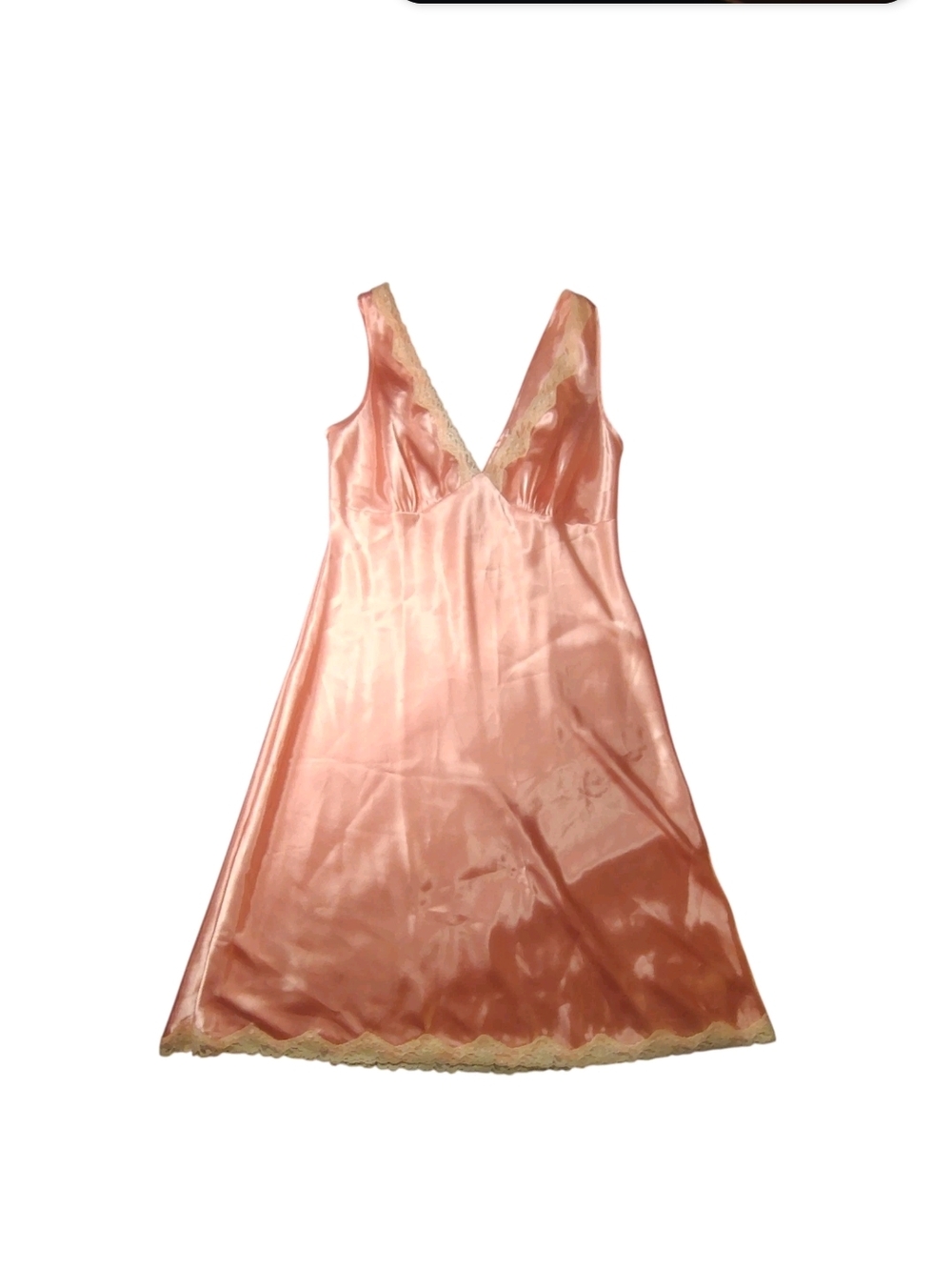 Victoria's Secret Pink Satin Lace-Trim Slip Y2K